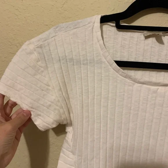 •Anthropologie• Bordeaux White Zipper shirt Sz M! - Picture 8 of 12